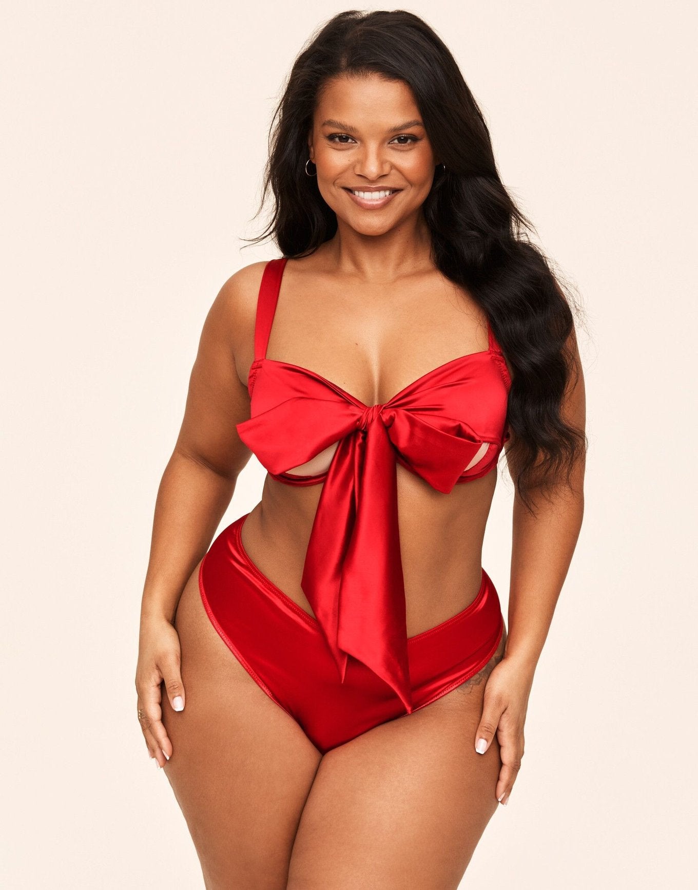 Adore Me Gynger Unlined Balconette in color True Red and shape balconette