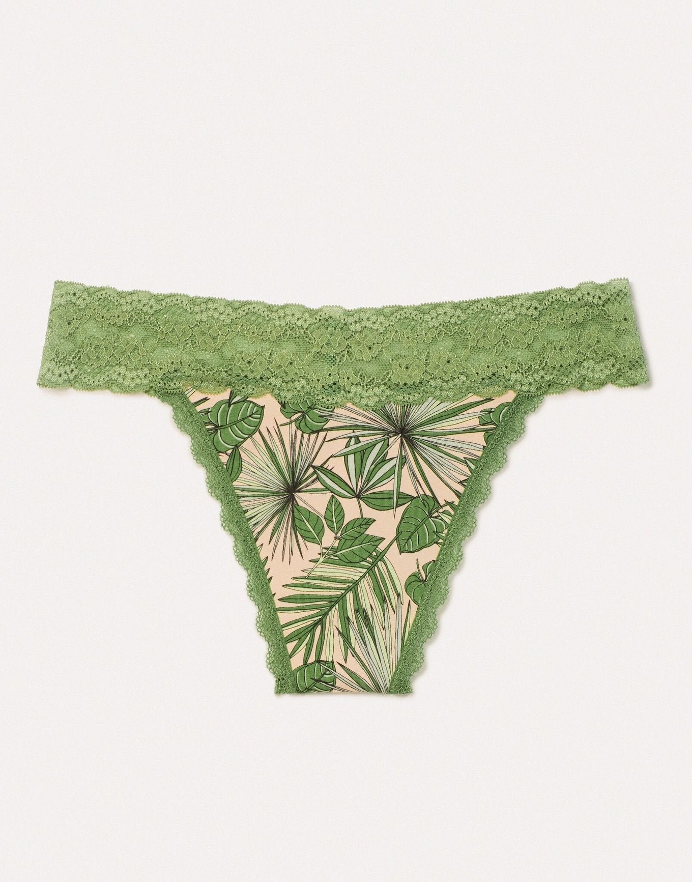 Joyja Lily period-proof panty in color Breezy Palms  and shape thong