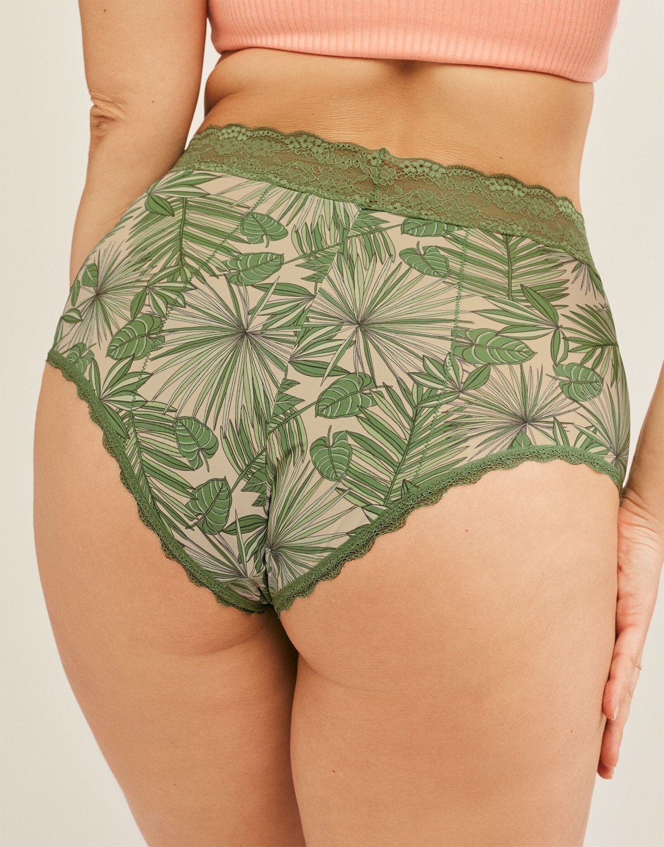 Joyja Amelia period-proof panty in color Breezy Palms  and shape high waisted