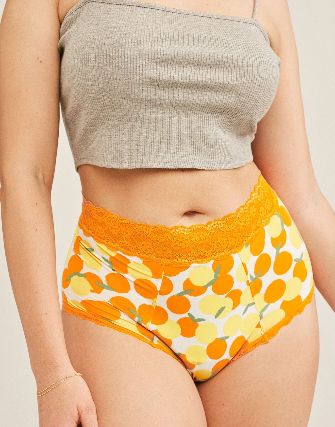 Joyja Amelia period-proof panty in color Zest of Life and shape high waisted