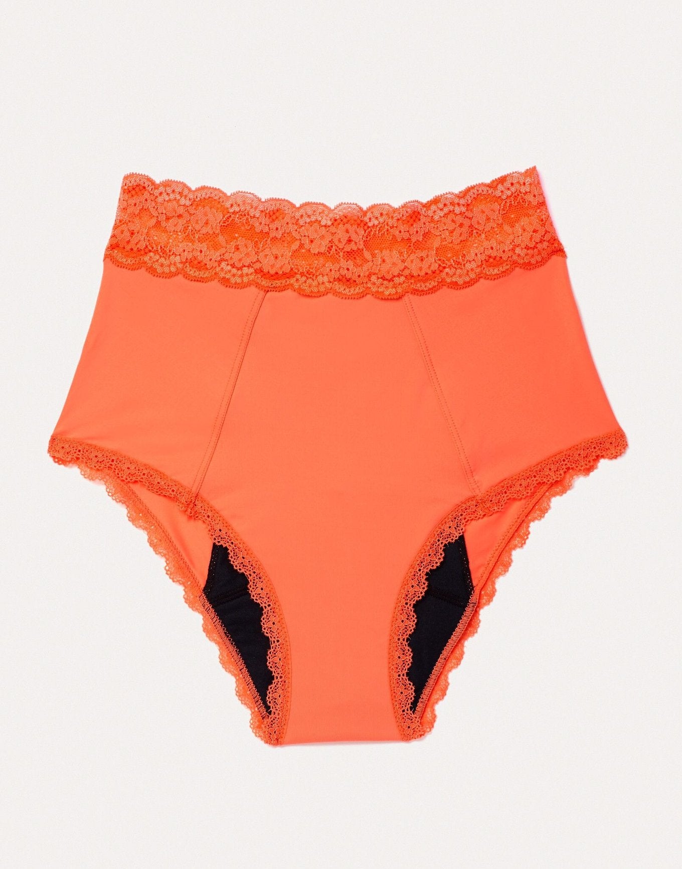 Joyja Amelia period-proof panty in color Living Coral and shape high waisted