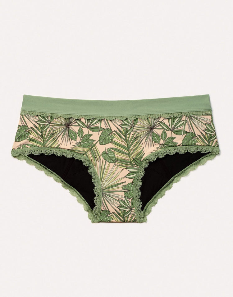 Joyja Olivia period-proof panty in color Breezy Palms  and shape hipster