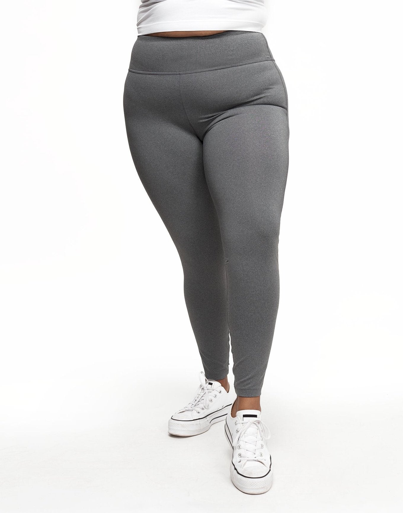 Adore Me Haley Heathered Legging Heather Compression Activewear Legging in color Meteorite Light Heather and shape legging