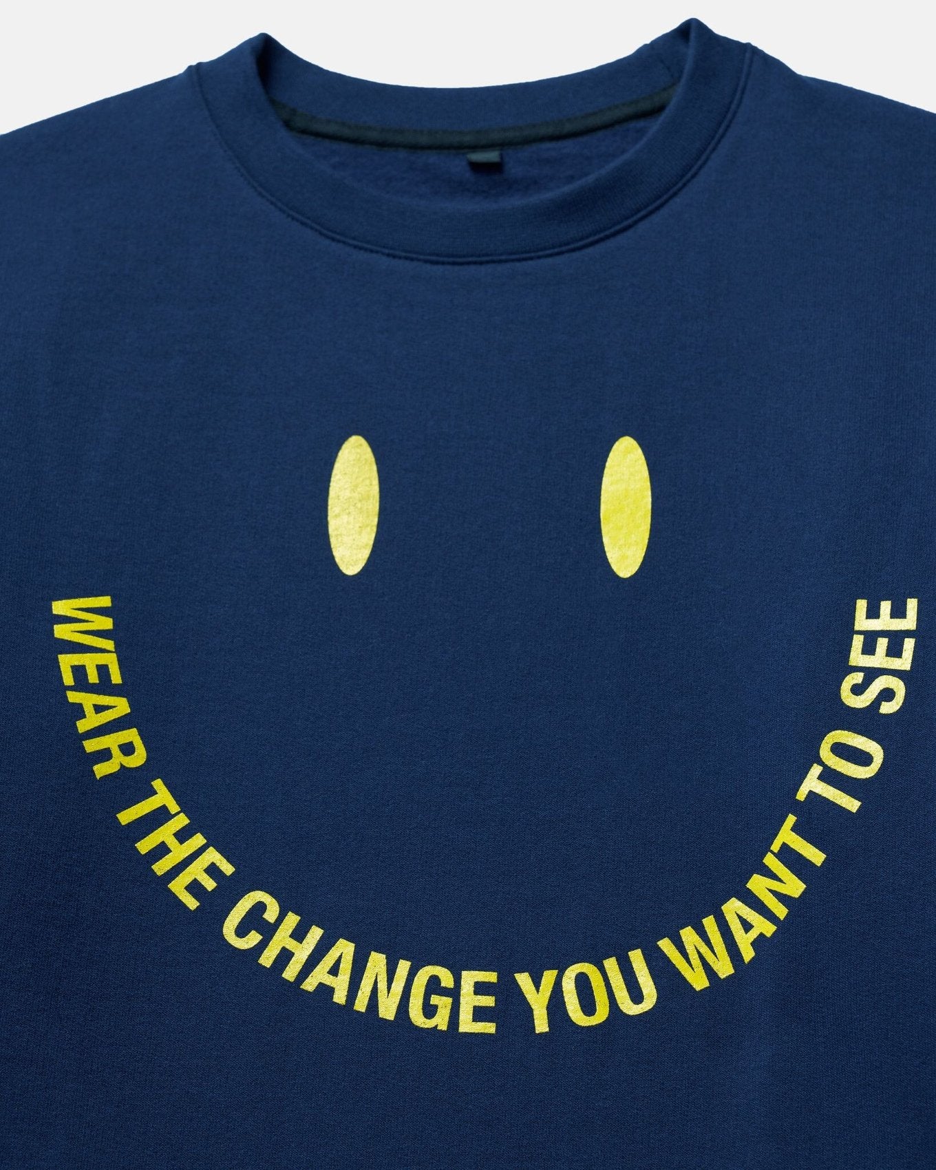 ReApparel Change Crew Neck . in color Navy Blue and shape long sleeve