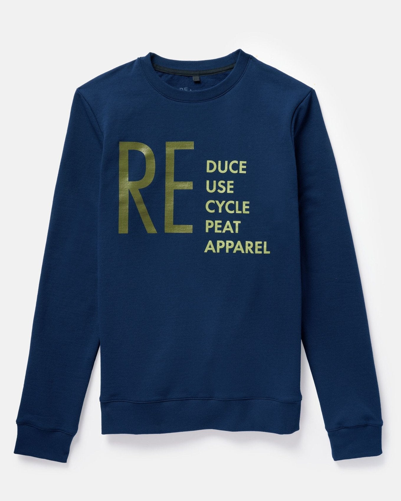 ReApparel ReApparel Crew Neck . in color Navy Blue and shape long sleeve