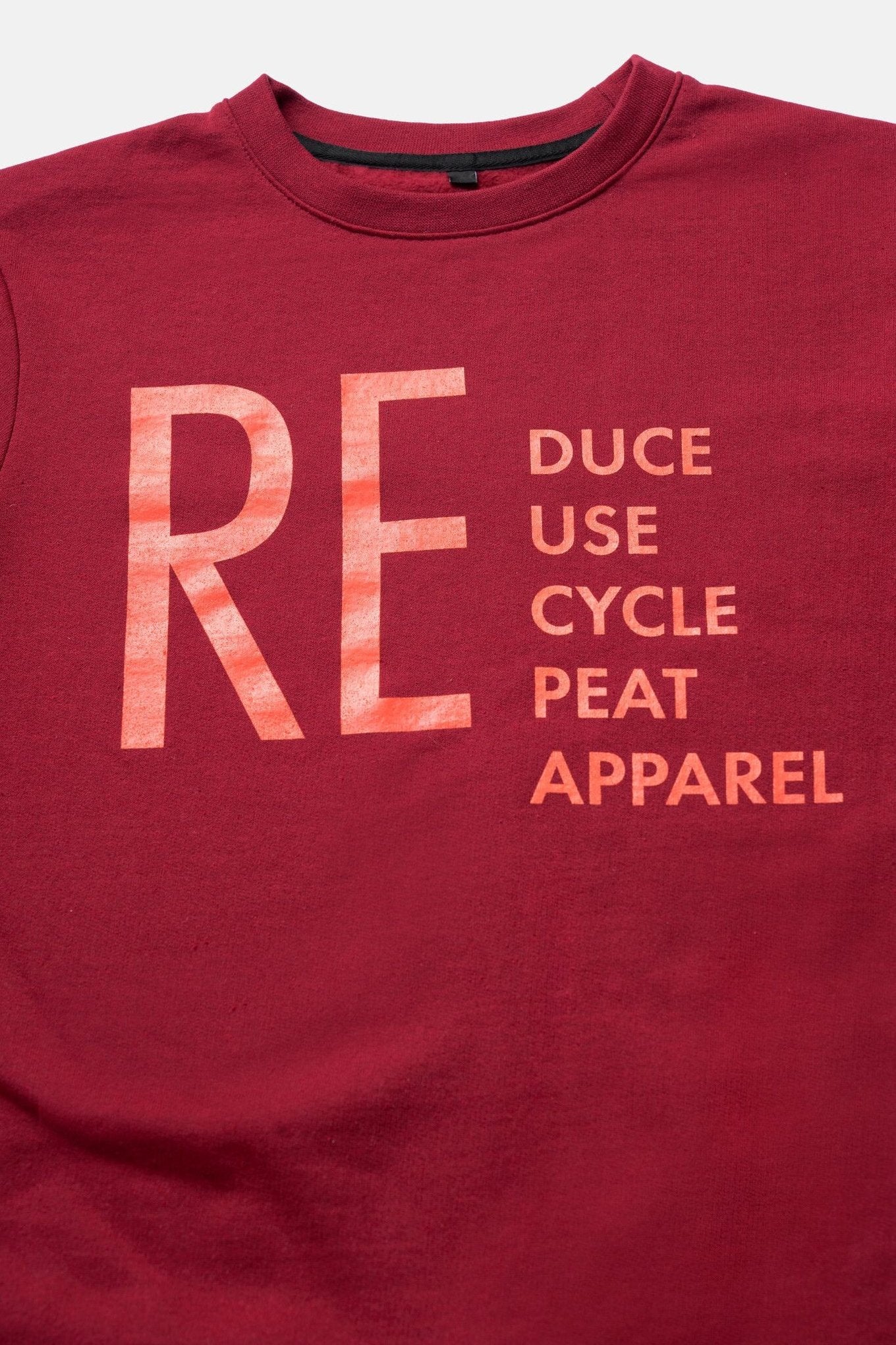 ReApparel ReApparel Crew Neck . in color Garnet and shape long sleeve