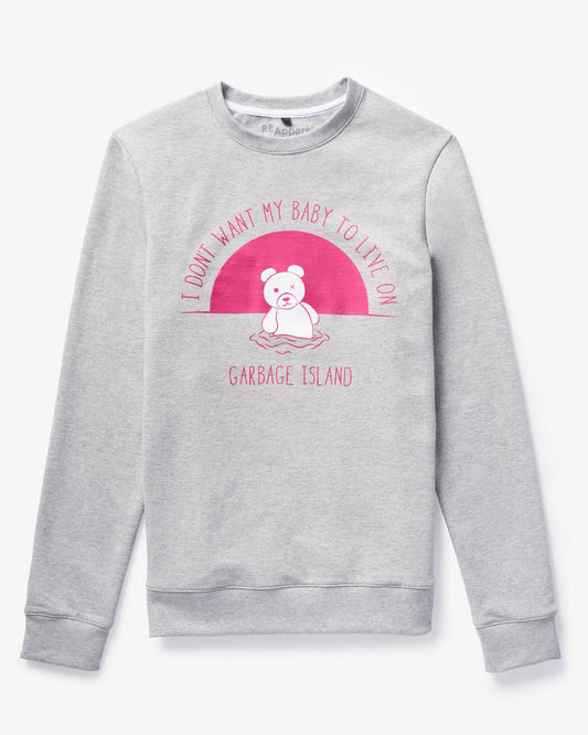 ReApparel Baby Crew Neck . in color Medium Heather Grey and shape long sleeve