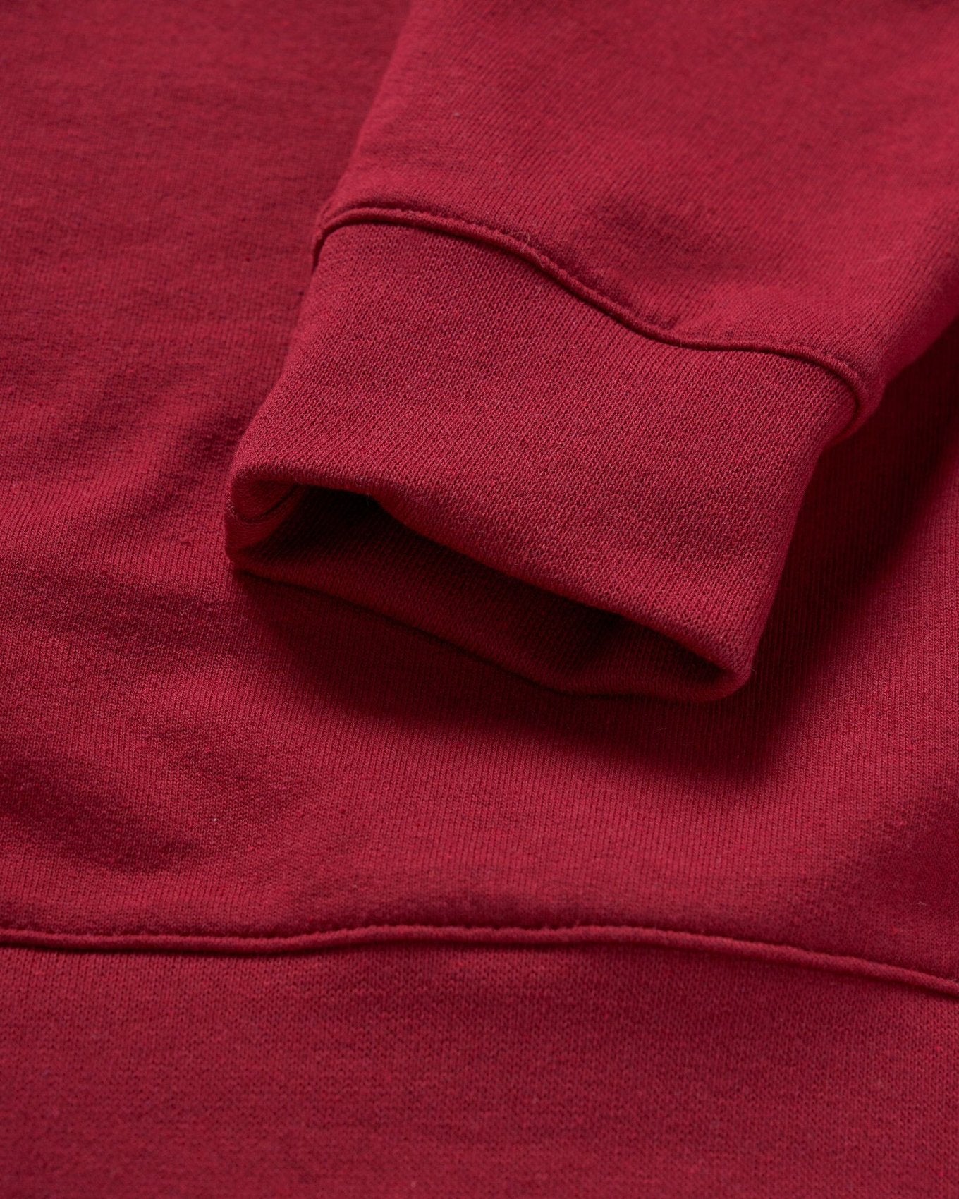 ReApparel Stand Crew Neck . in color Garnet and shape long sleeve