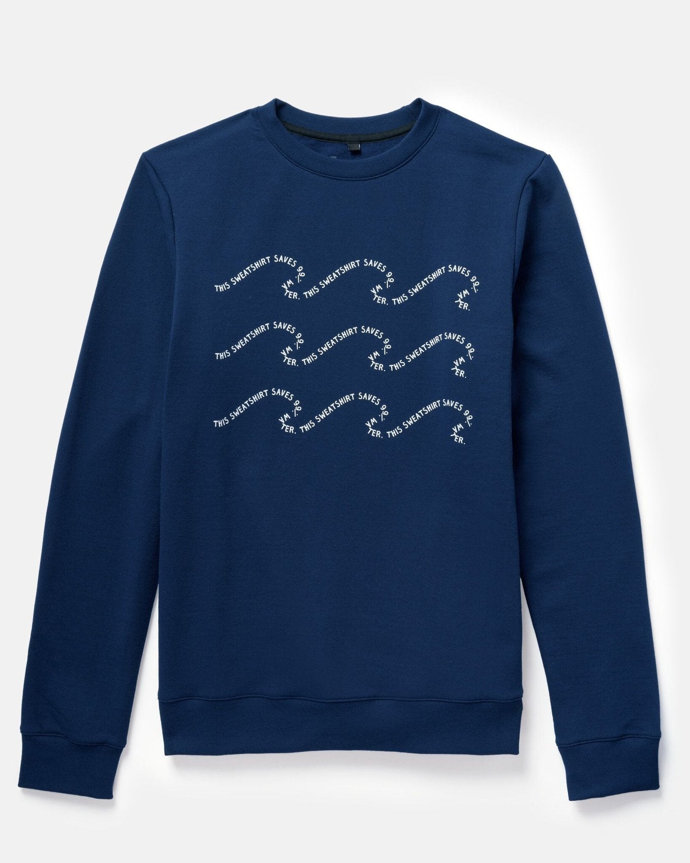 ReApparel Save Crew Neck . in color Navy Blue and shape long sleeve