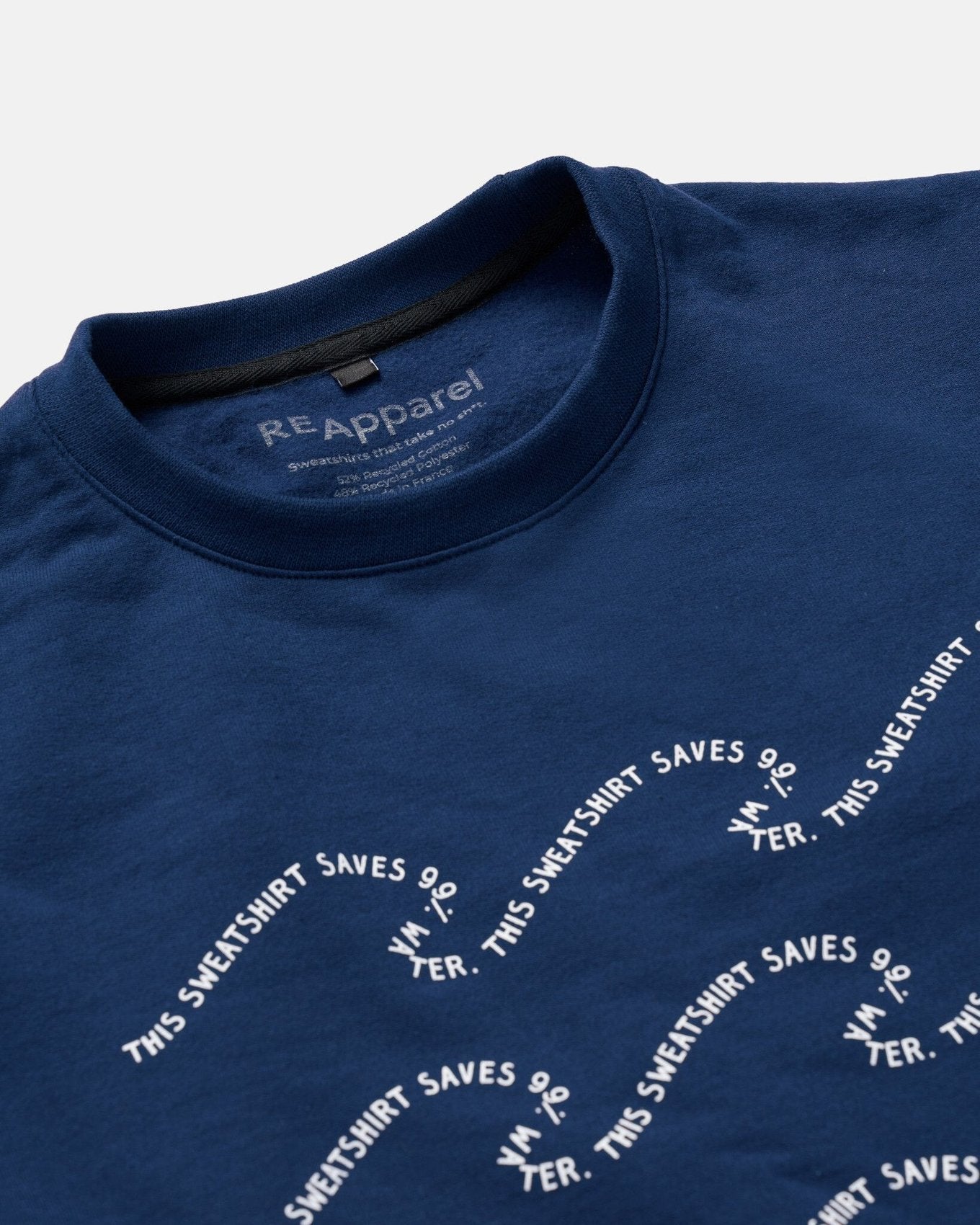 ReApparel Save Crew Neck . in color Navy Blue and shape long sleeve