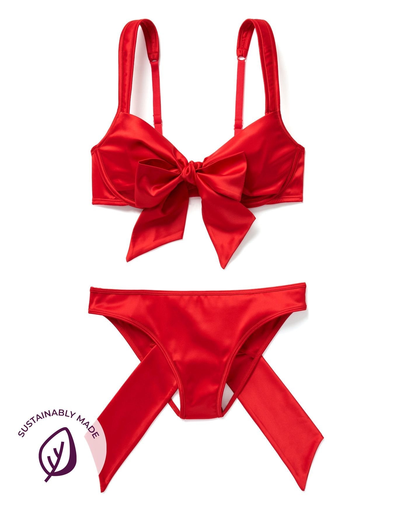 Adore Me Gynger Unlined Balconette in color True Red and shape quarter cup