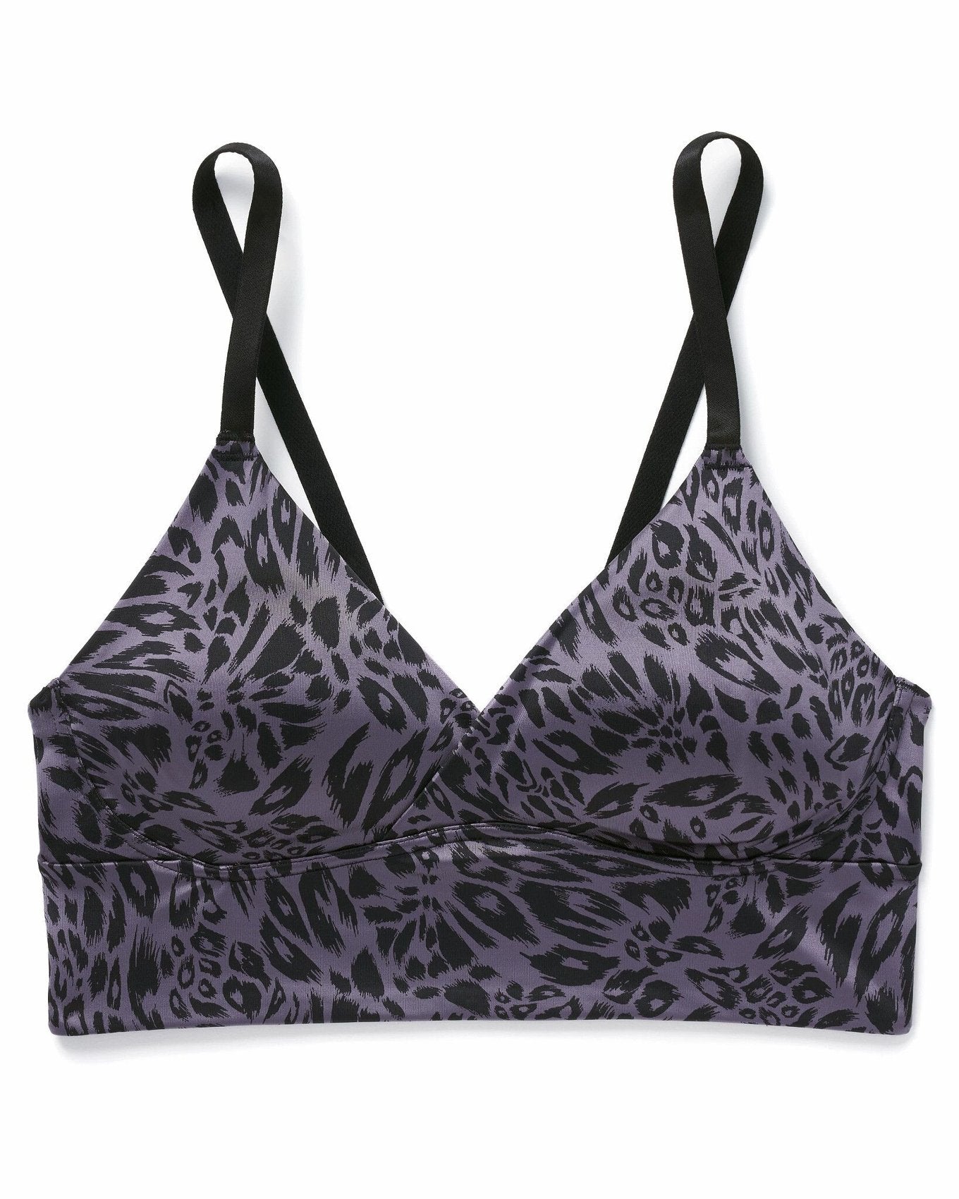 Adore Me Kali Low-Impact Sports Bra in color Feisty Leopard C02 and shape sports bra