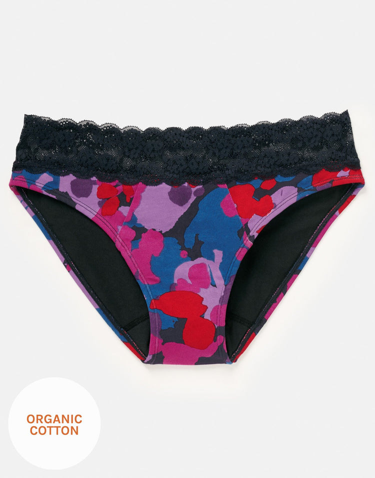 Joyja Alice period-proof panty in color Camouflower C02 and shape bikini
