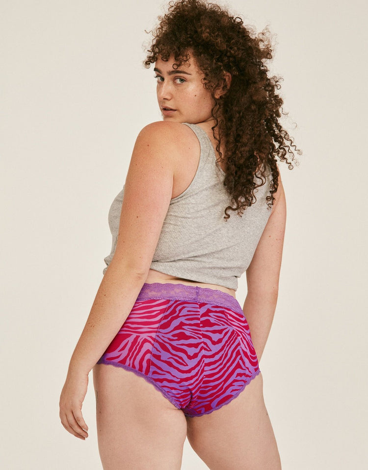 Joyja Amelia period-proof panty in color Secret Safari C02 and shape high waisted