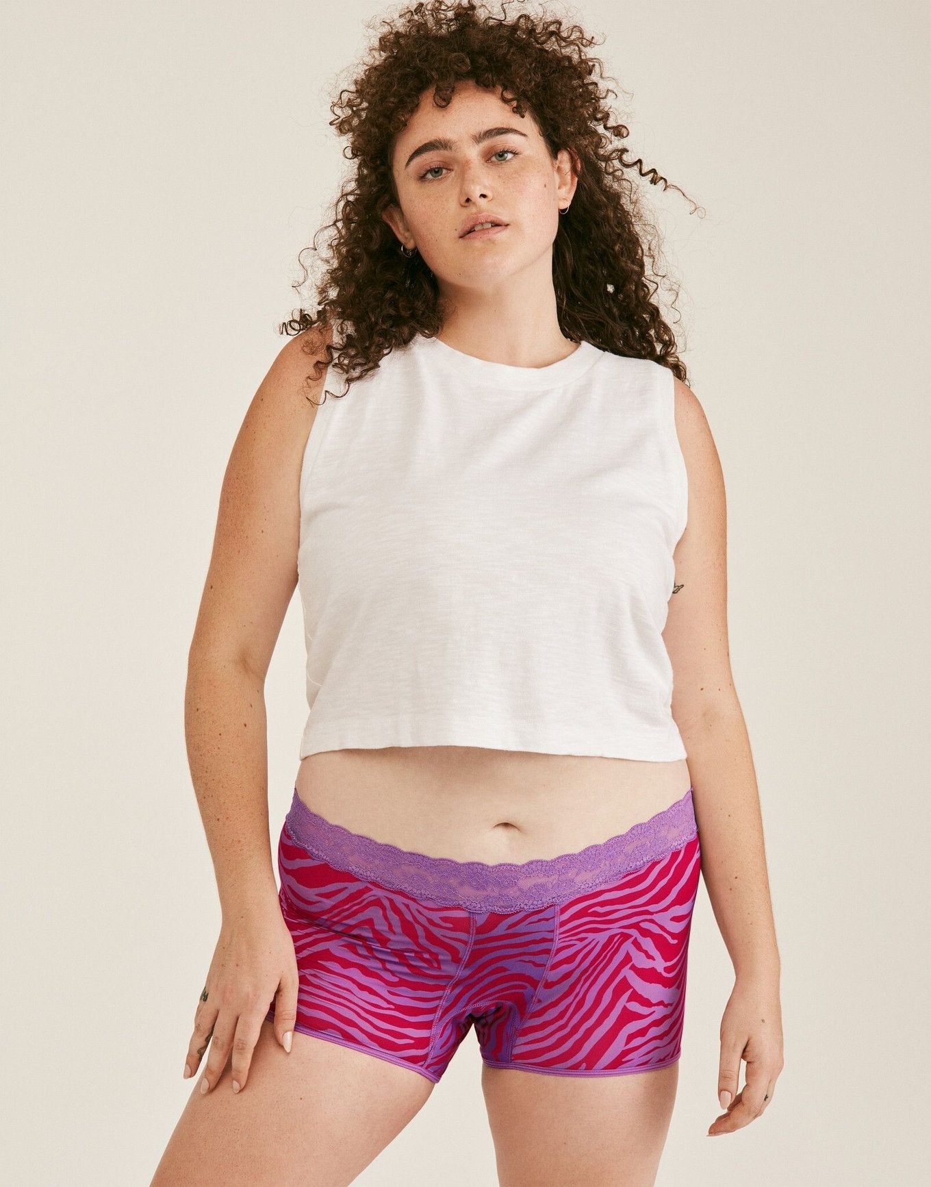 Joyja Emily period-proof panty in color Secret Safari C02 and shape shortie