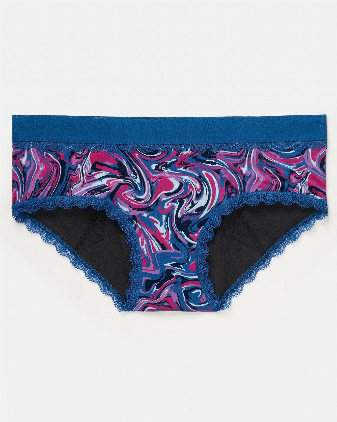 Joyja Olivia period-proof panty in color Marbled C01 and shape hipster
