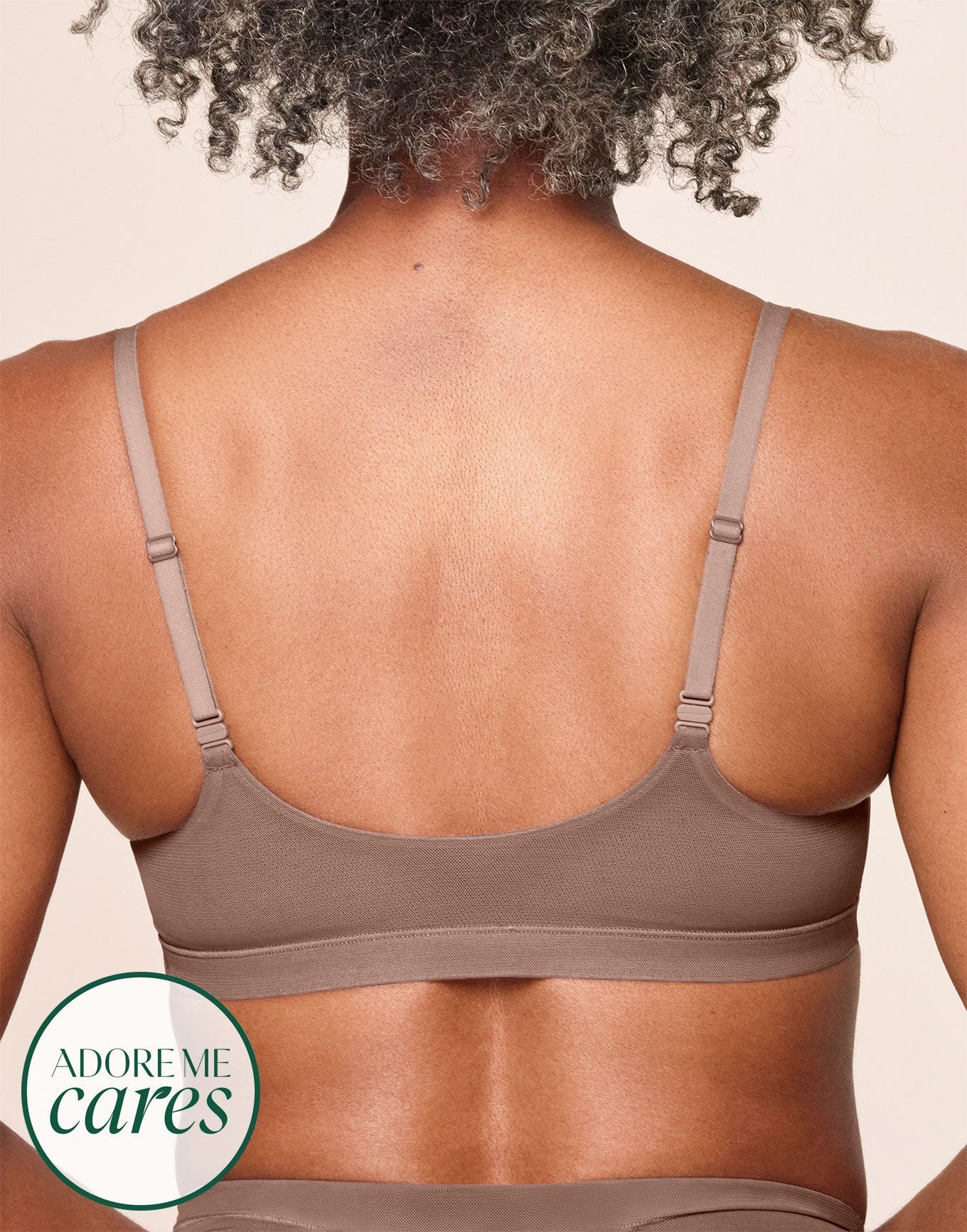 nueskin Olympia Mesh Scoop-Neck Shelf Bra in color Deep Taupe and shape bralette