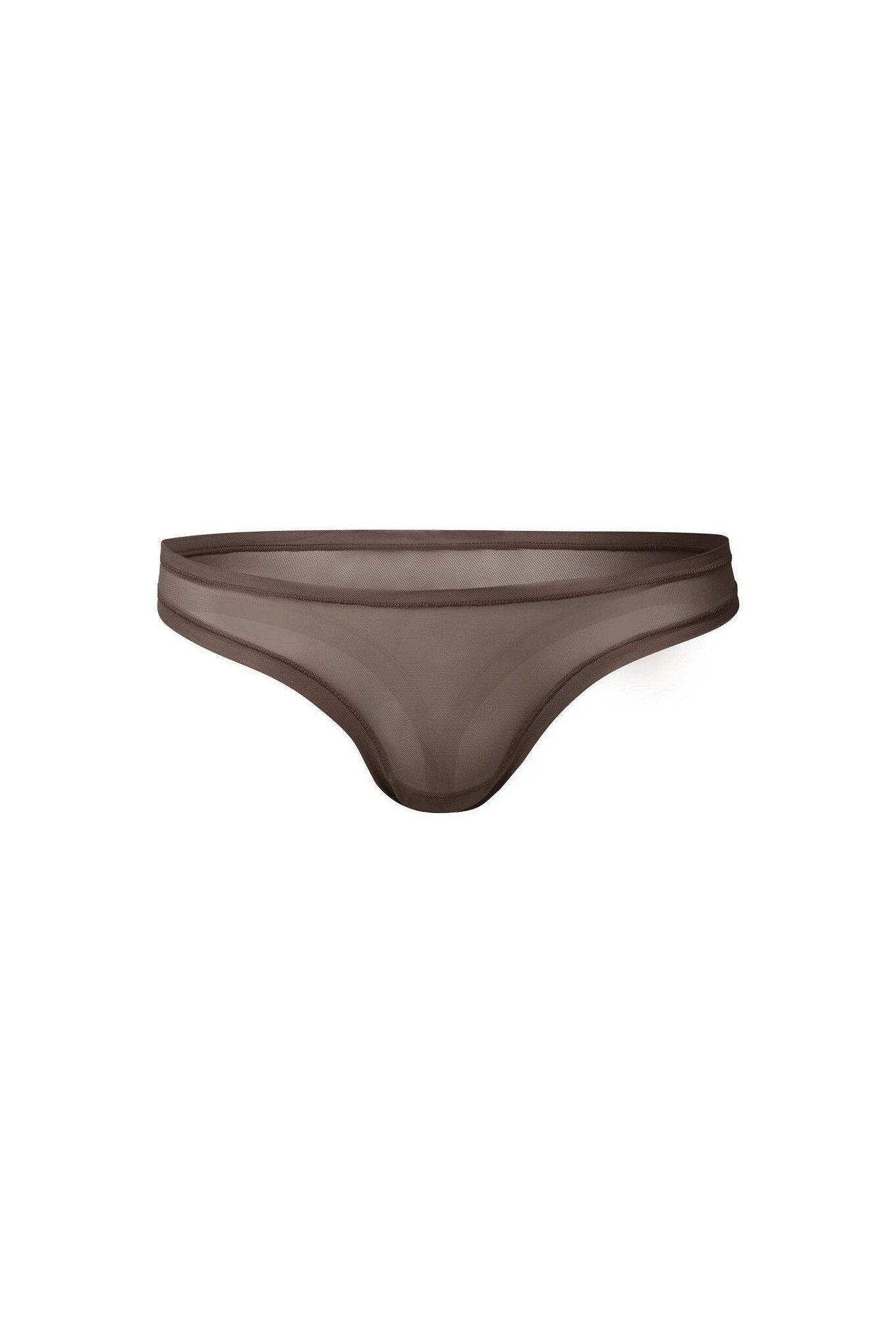 nueskin Bonnie Mesh Low-Rise Thong in color Bracken and shape thong