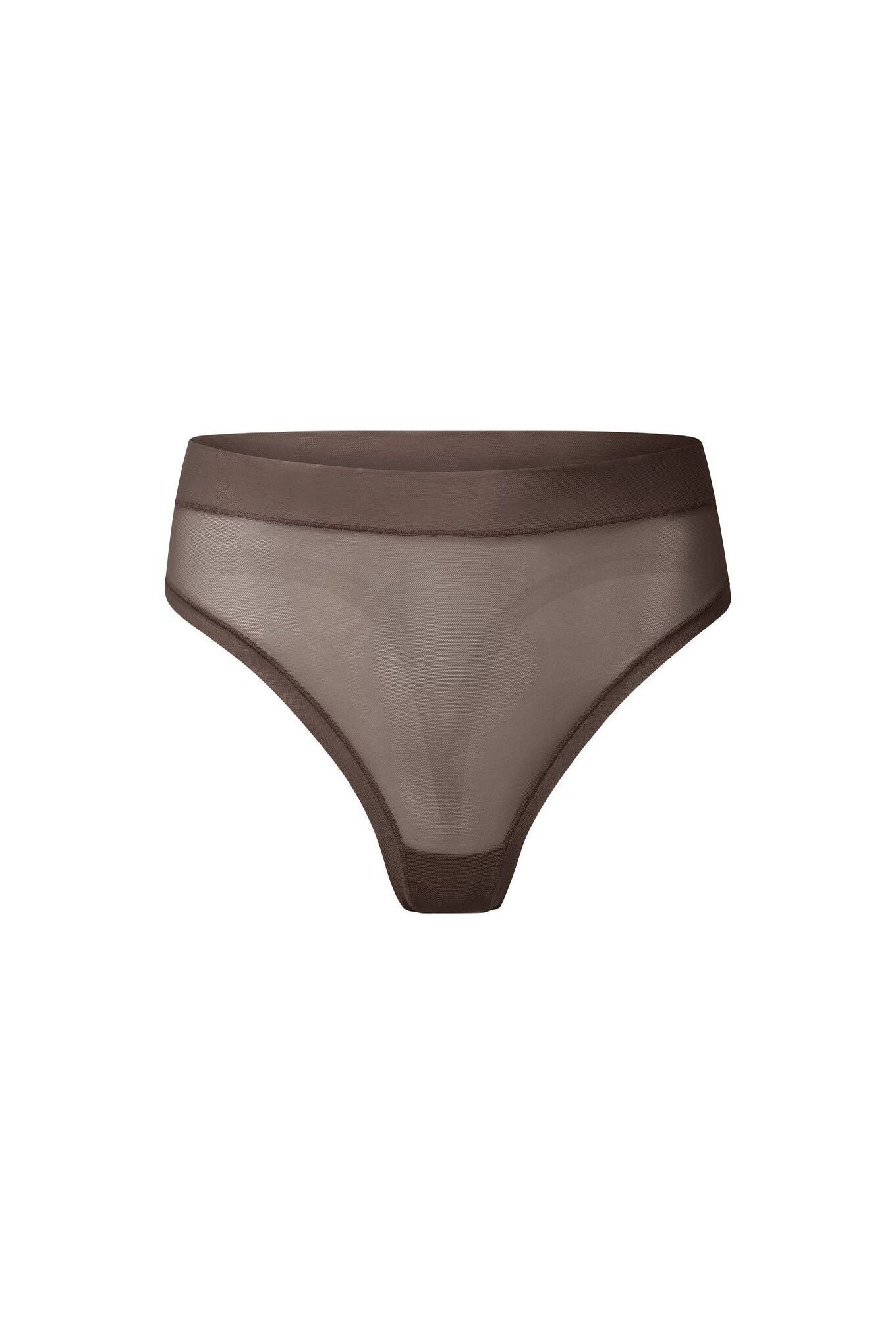 nueskin Carey Mesh Mid-Rise Thong in color Bracken and shape thong
