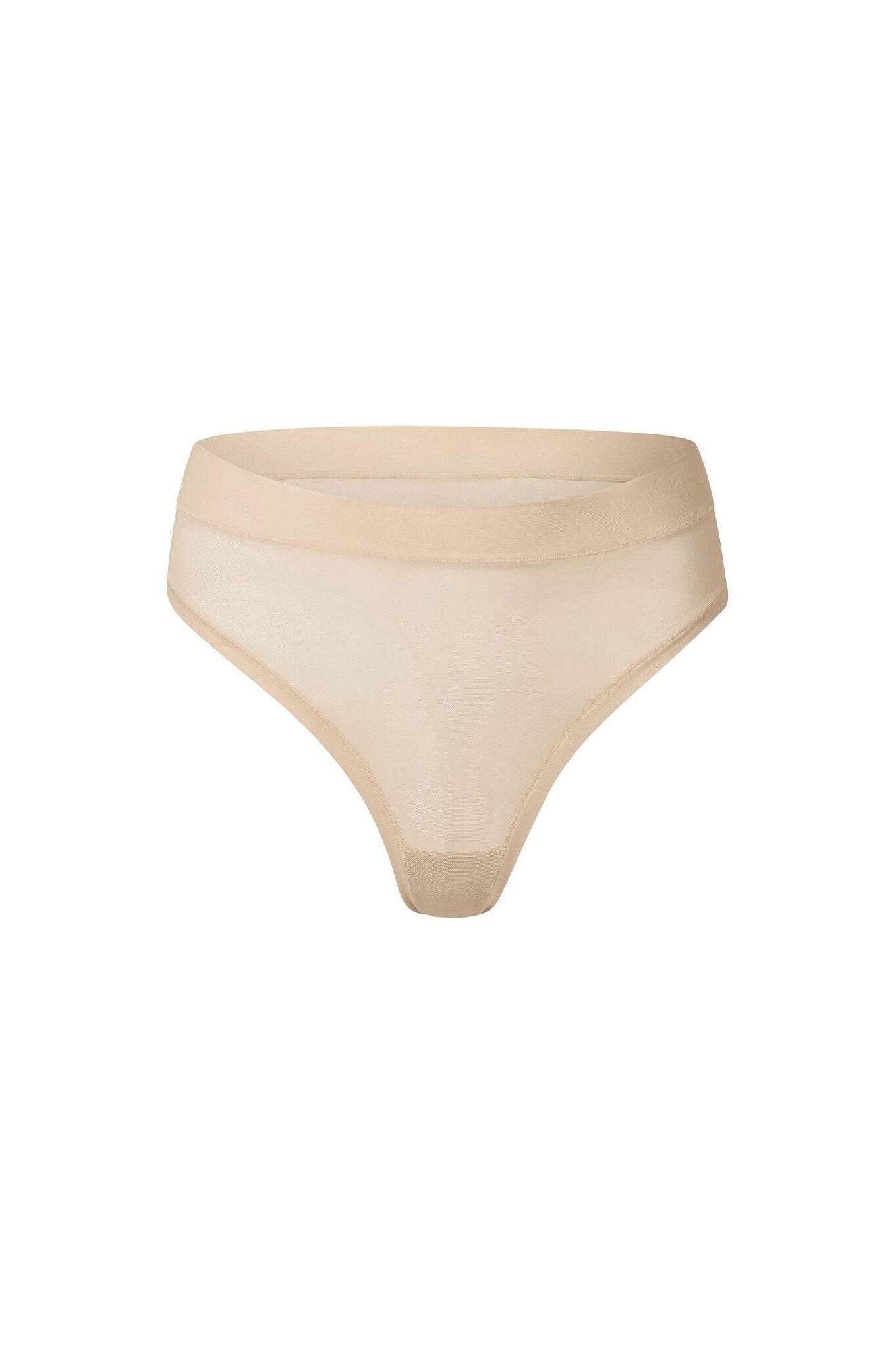 nueskin Carey Mesh Mid-Rise Thong in color Dawn and shape thong