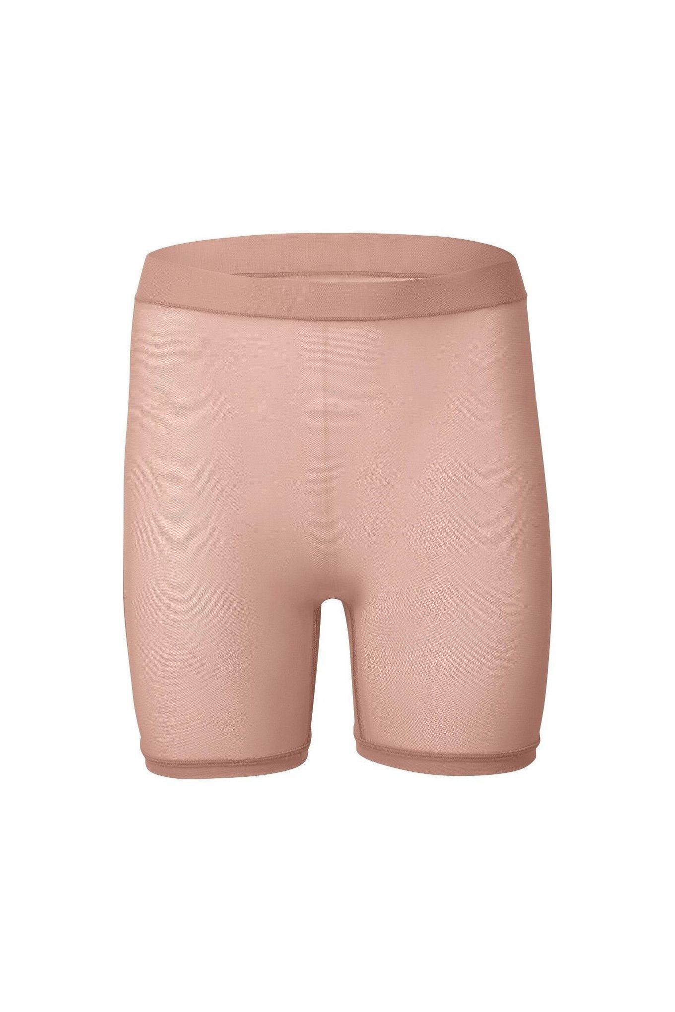 nueskin Dina Mesh High-Rise Shortie in color Rose Cloud and shape shortie