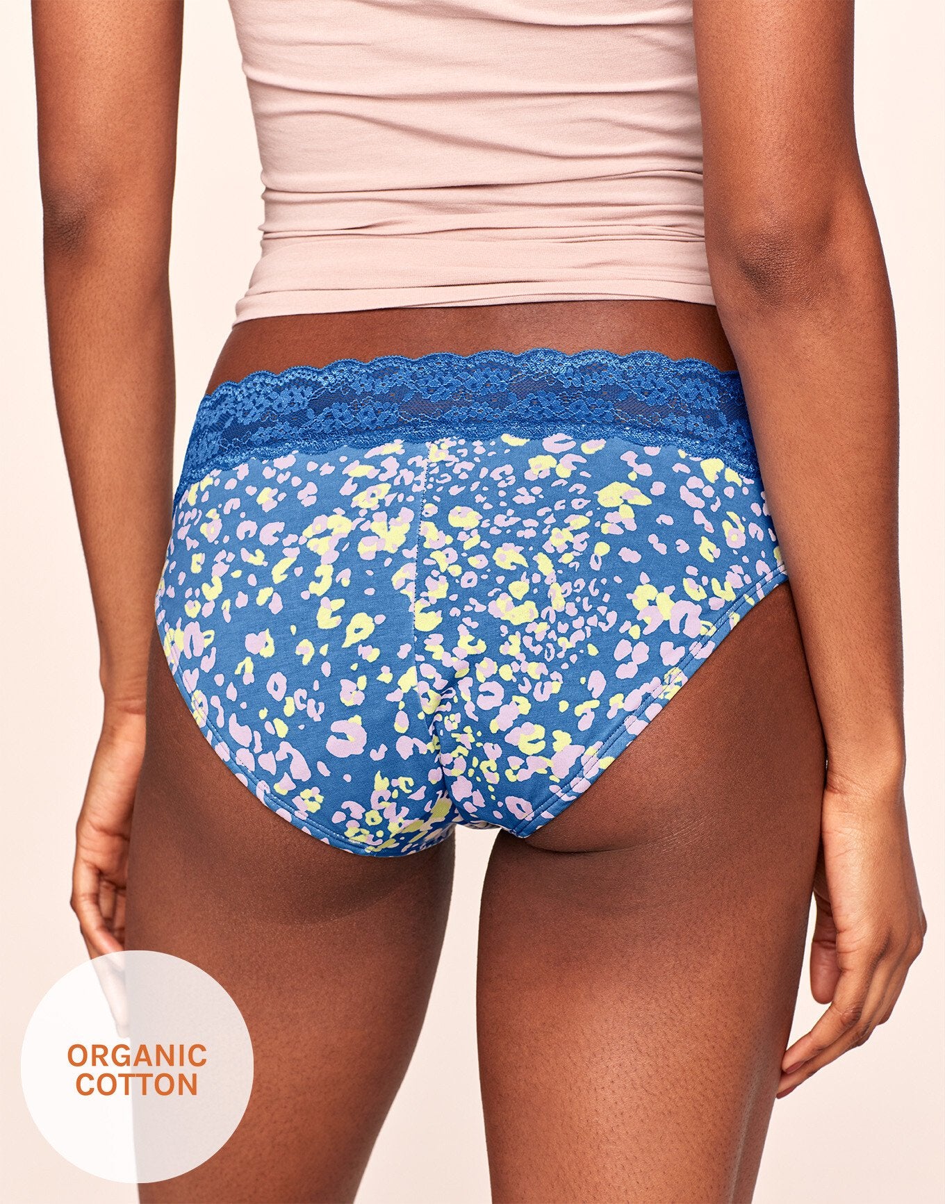 Joyja Alice period-proof panty in color Jungle Confetti C01 and shape bikini