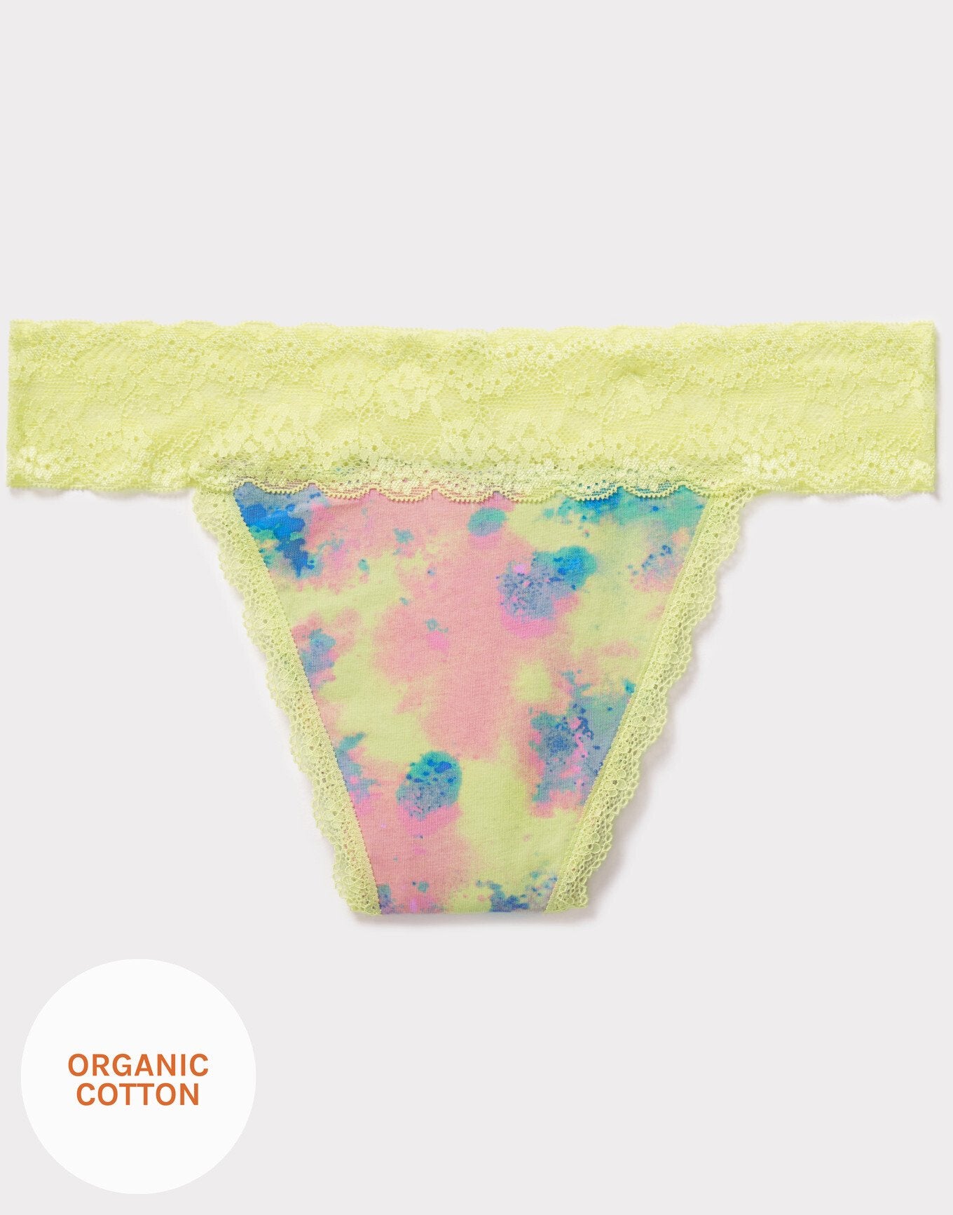 Joyja Lily period-proof panty in color Melted Tie Dye C02 and shape thong