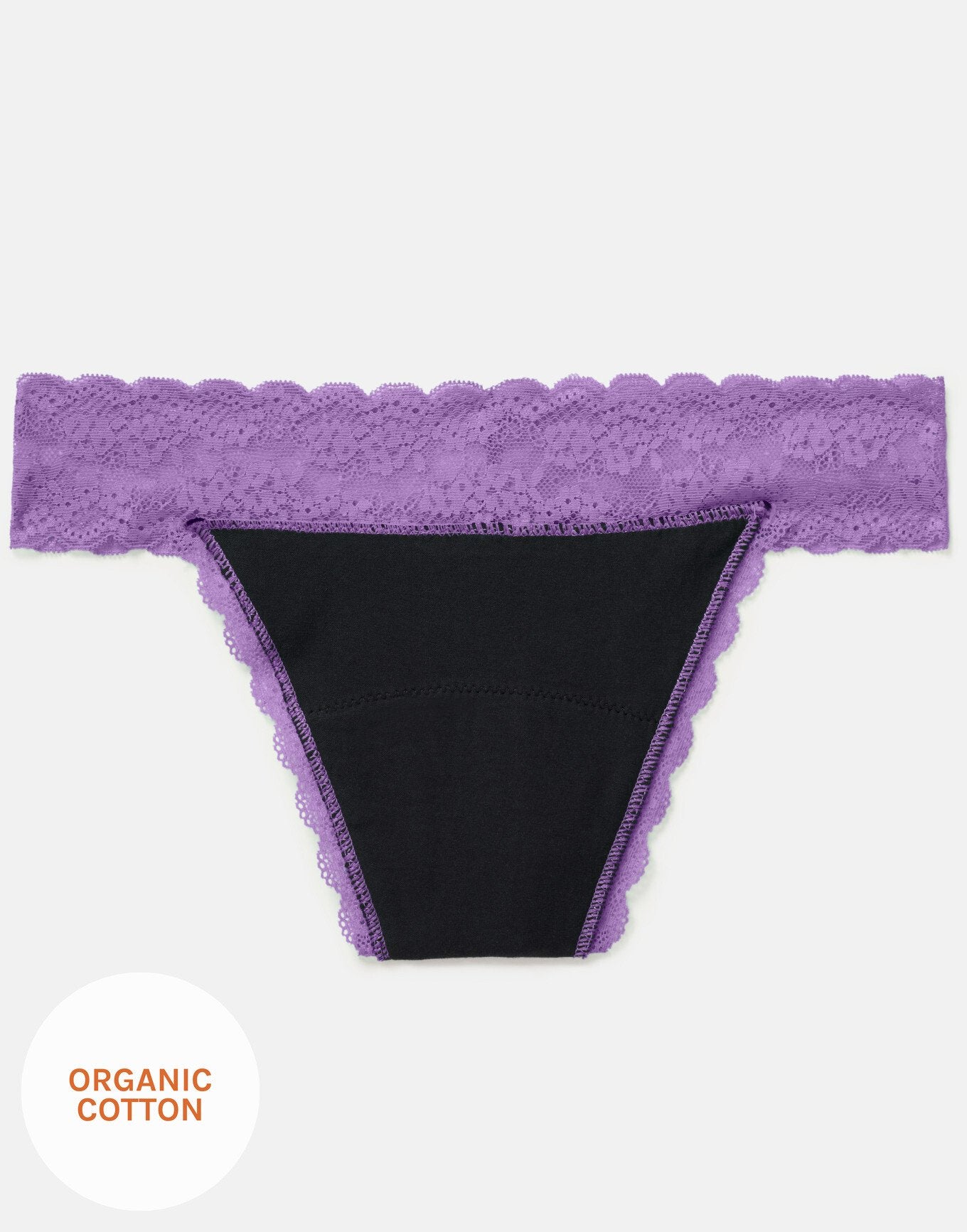 Joyja Lily period-proof panty in color Amethyst Orchid and shape thong