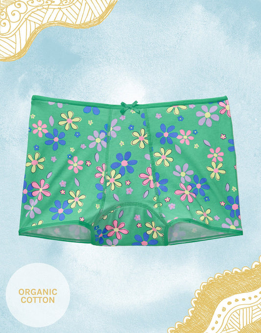Joyja Aidan Teens period-proof panty in color Daisies C01 and shape shortie
