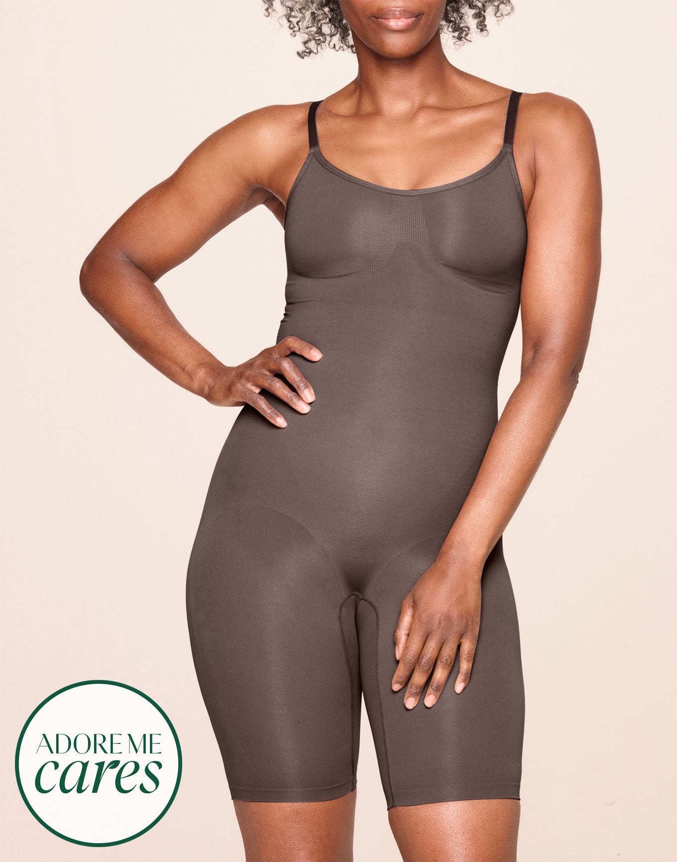 nueskin Analise High-Compression Bodysuit in color Deep Taupe and shape bodysuit