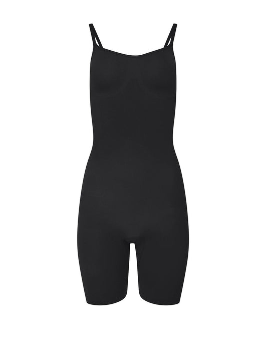 nueskin Analise High-Compression Bodysuit in color Jet Black and shape bodysuit
