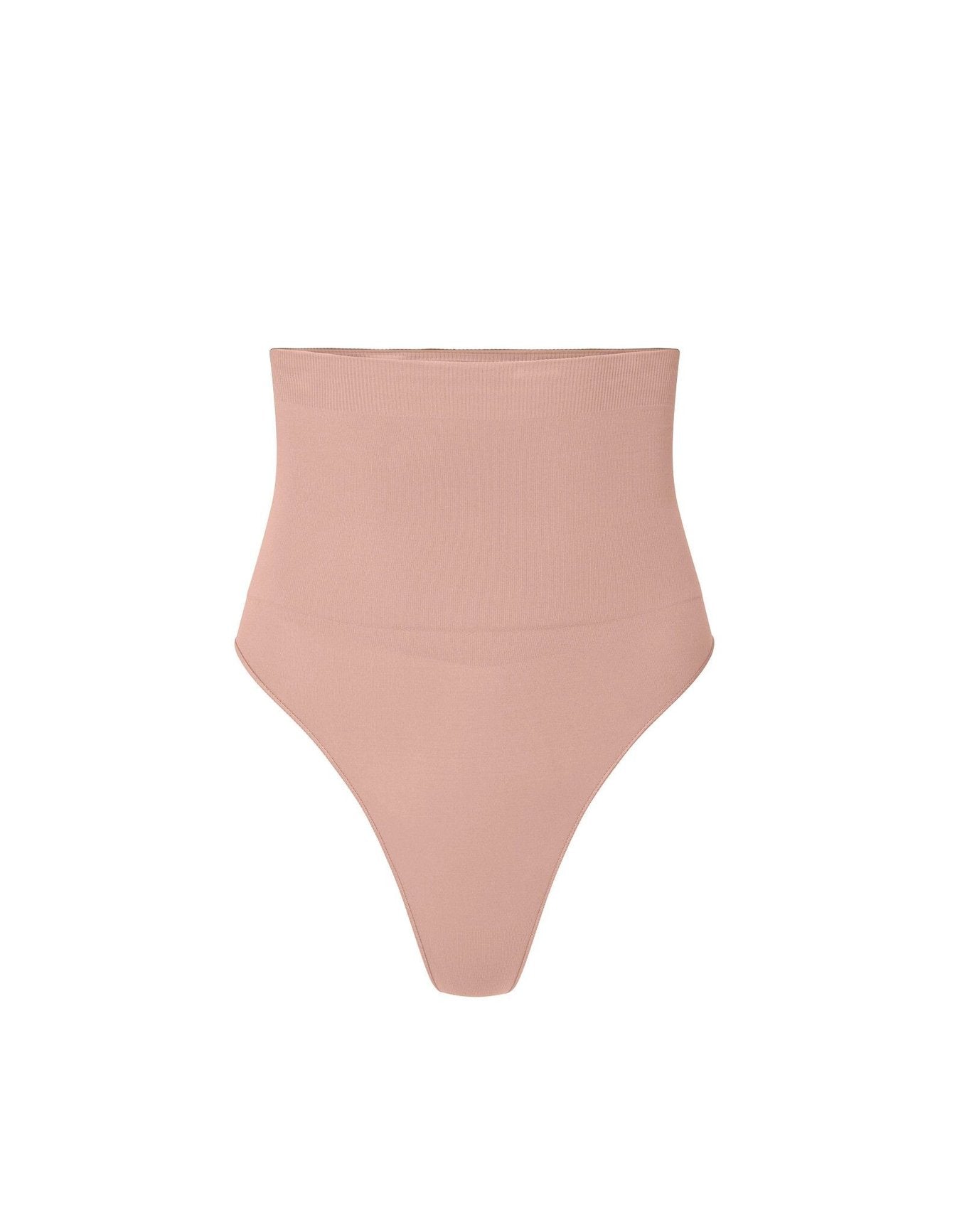 nueskin Elodie High-Compression High-Waist Thong in color Rose Cloud and shape thong