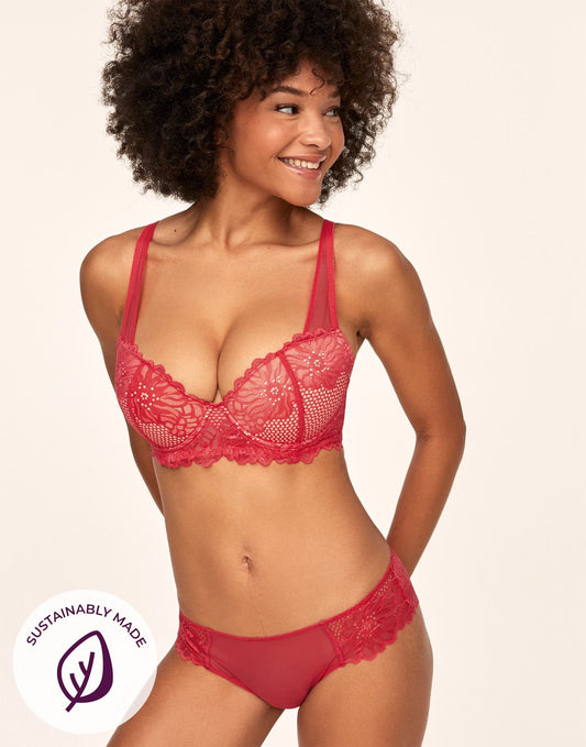 Adore Me Magdalena Push-Up Demi in color Cayenne and shape demi