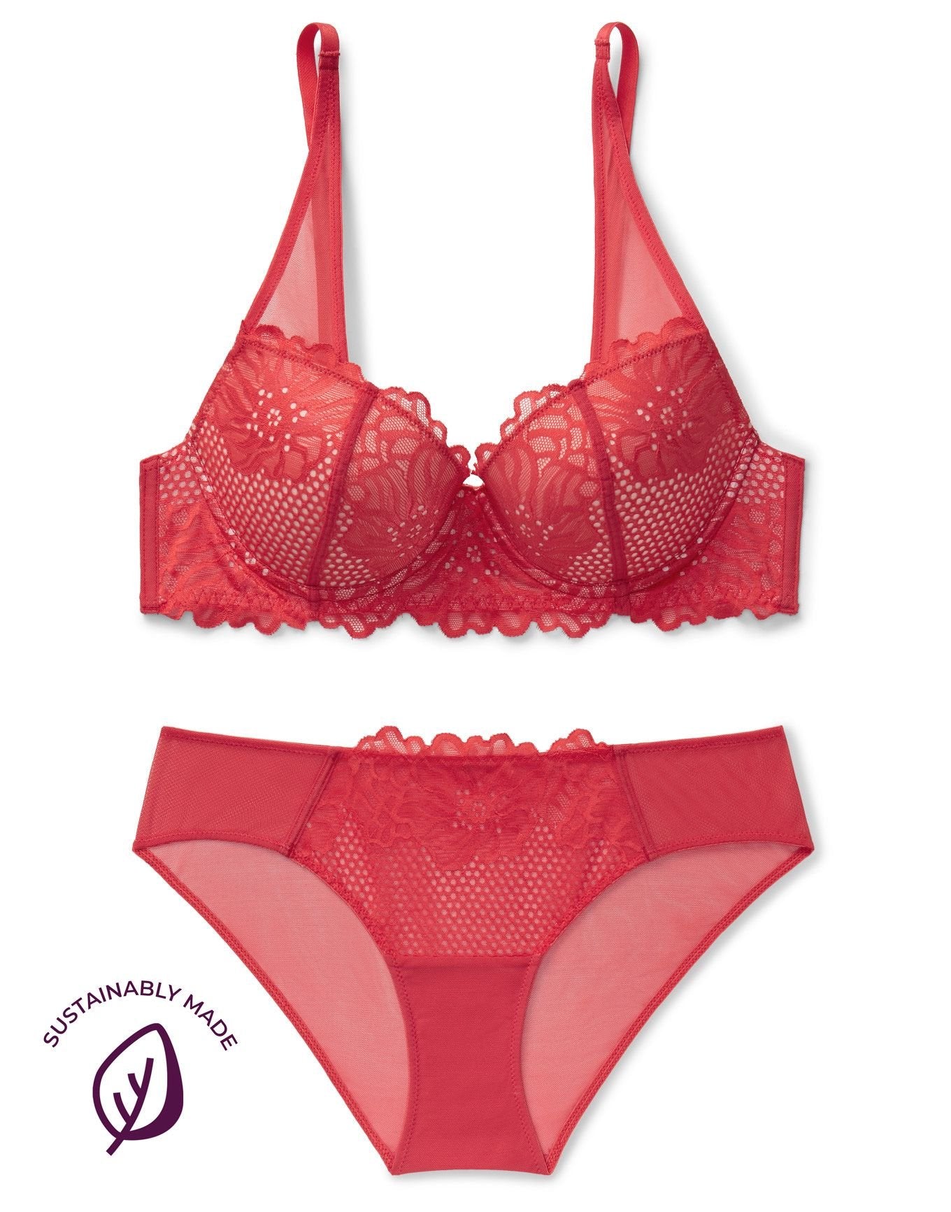 Adore Me Magdalena Push-Up Demi in color Cayenne and shape demi
