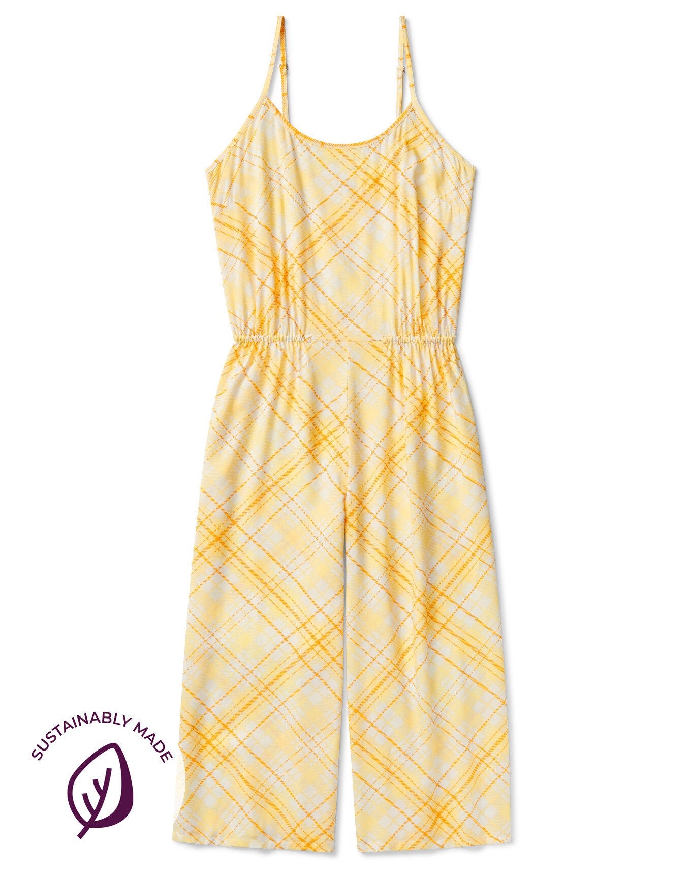 Adore Me Grace 100% Eco-Friendly Rayon Jumpsuit in color Picnic Checks C01 and shape romper