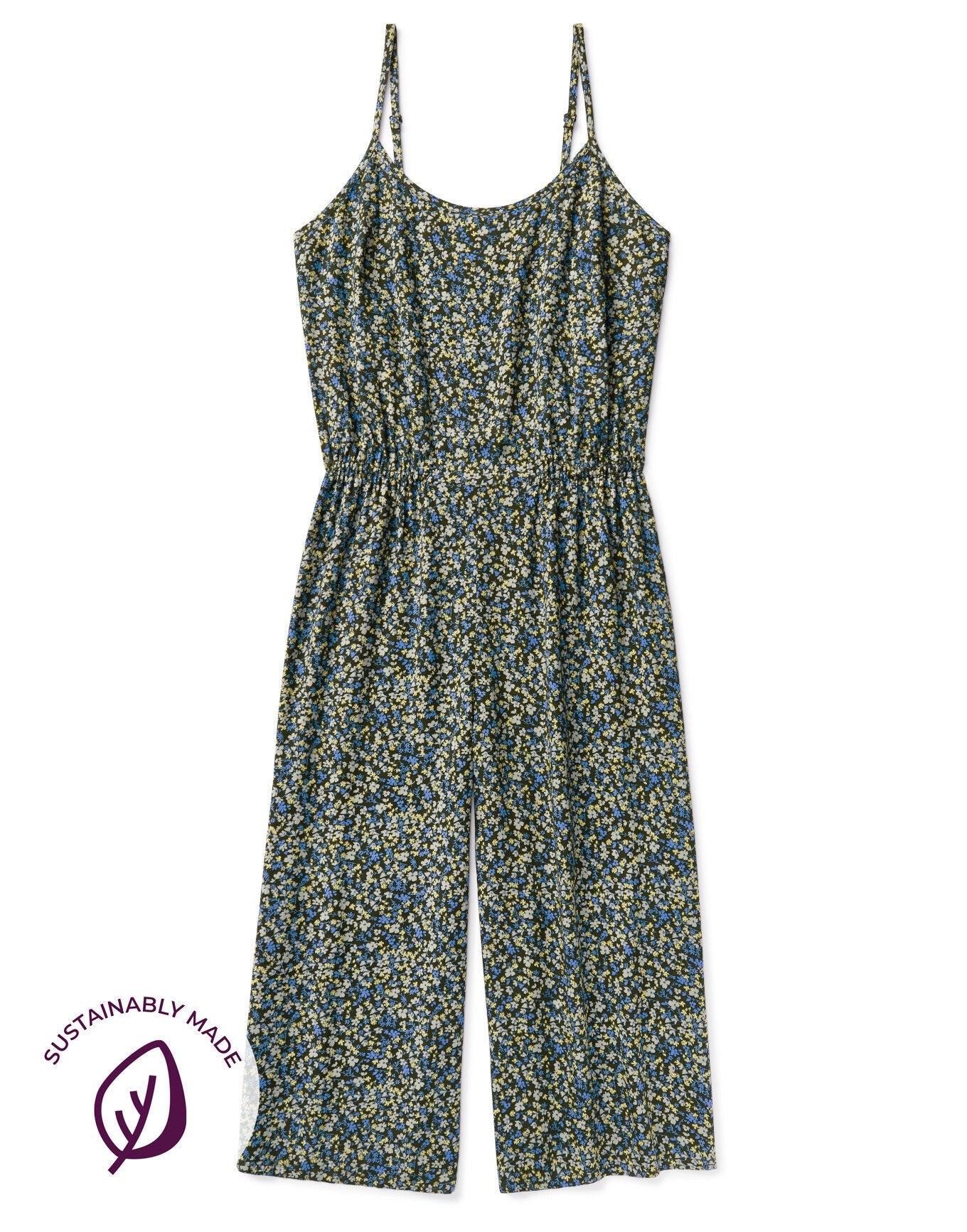 Adore Me Grace 100% Eco-Friendly Rayon Jumpsuit in color Meadow Ditsies C01 and shape romper