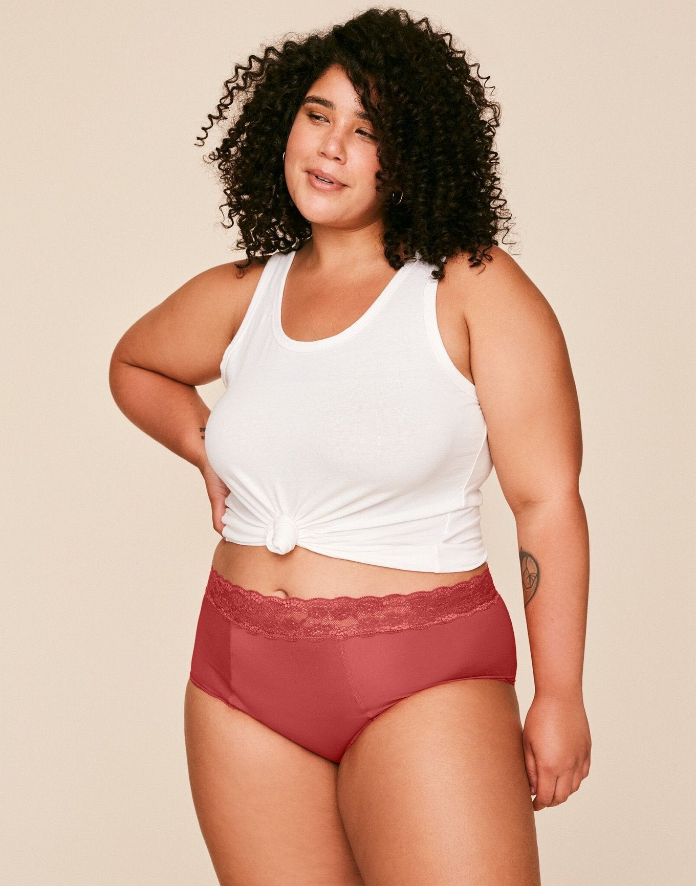 Joyja Amelia period-proof panty in color Baked Apple and shape high waisted