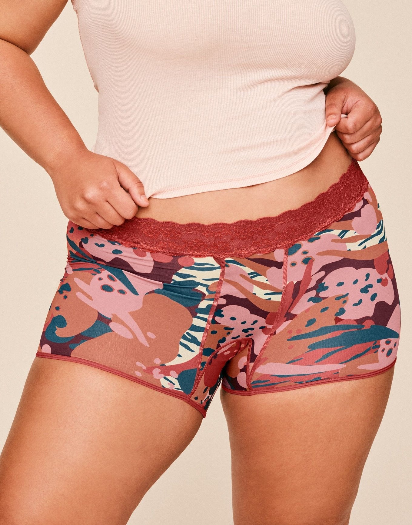 Joyja Emily period-proof panty in color Wild Heart C01 and shape shortie