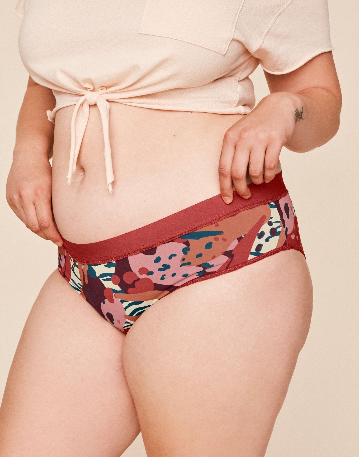 Joyja Olivia period-proof panty in color Wild Heart C01 and shape hipster