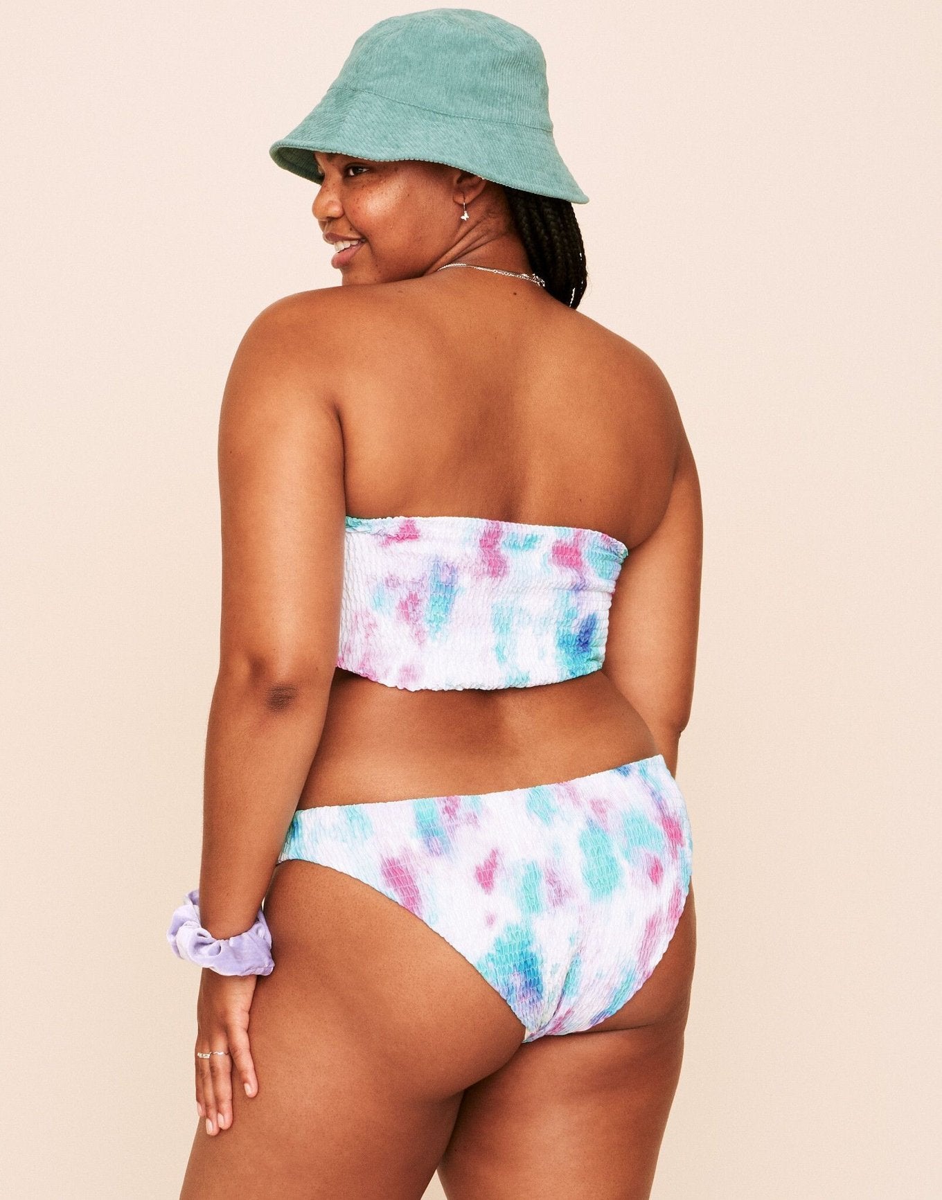 Earth Republic Arlette Smocking Bandeau Top Swim Top in color PR171261 and shape bikini