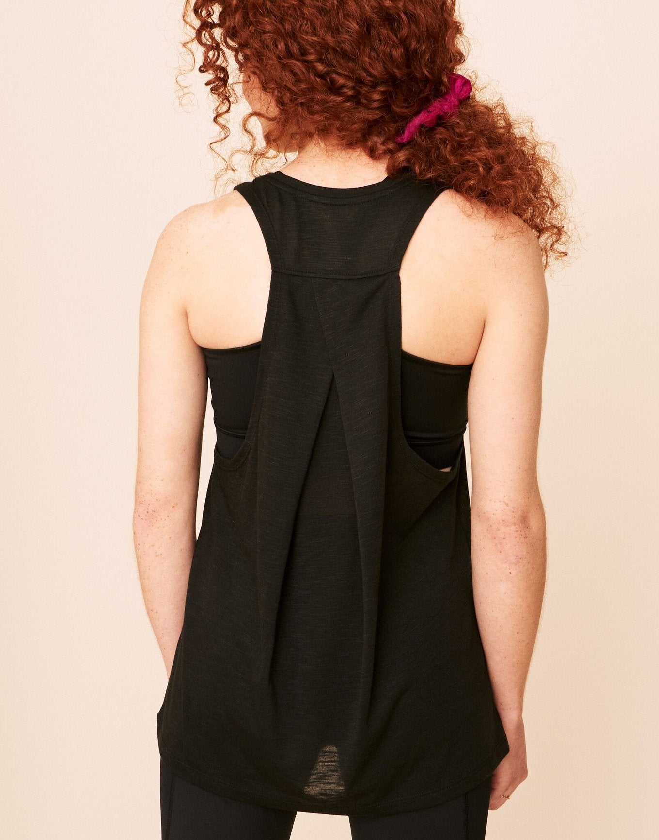 Earth Republic Emmaline Dropped Armhole Tank Workout Tank in color Jet Black and shape tank