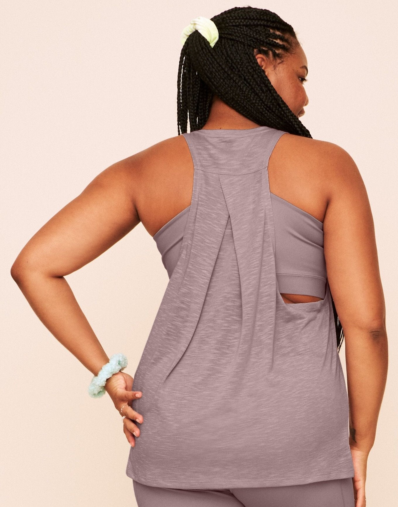 Earth Republic Emmaline Dropped Armhole Tank Workout Tank in color Deauville Mauve and shape tank