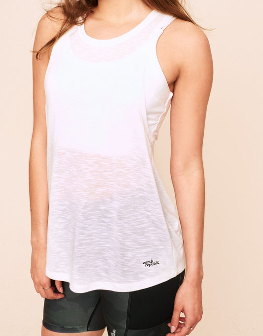 Earth Republic Emmaline Dropped Armhole Tank Workout Tank in color Snow White and shape tank