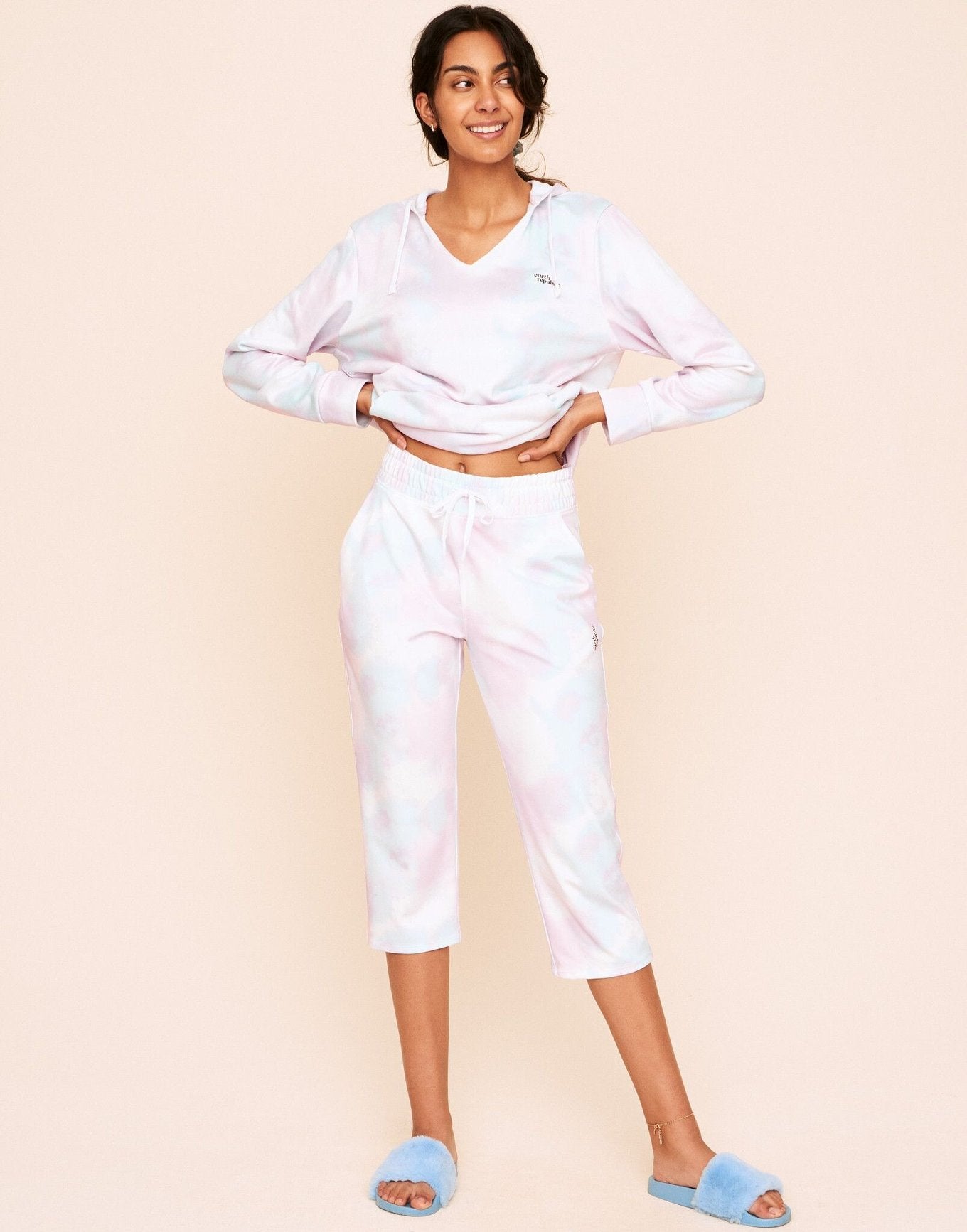 Earth Republic Jaelyn Cropped Pant Cropped Pant in color Tie Dye (Athleisure Print 2) and shape pant