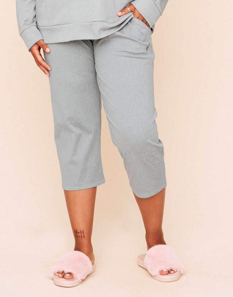 Earth Republic Jaelyn Cropped Pant Cropped Pant in color Oyster Mushroom Marl and shape pant