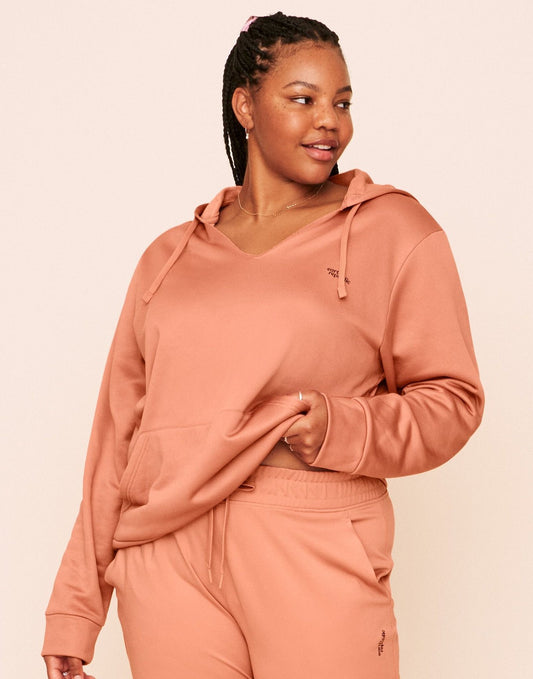 Earth Republic Faye Hooded Pullover Hoodie in color Rhododendron Marl and shape hoodie