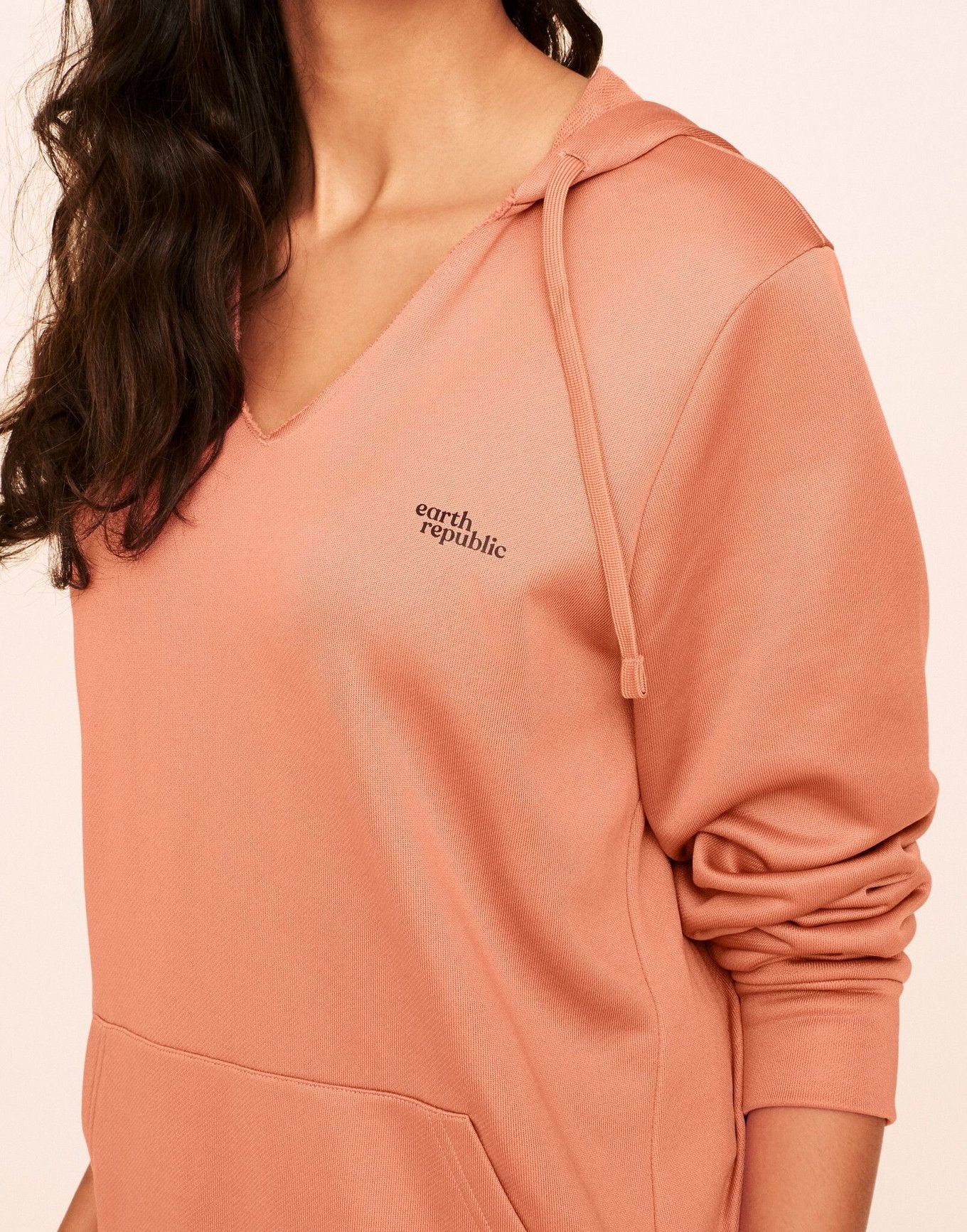 Earth Republic Faye Hooded Pullover Hoodie in color Rhododendron Marl and shape hoodie