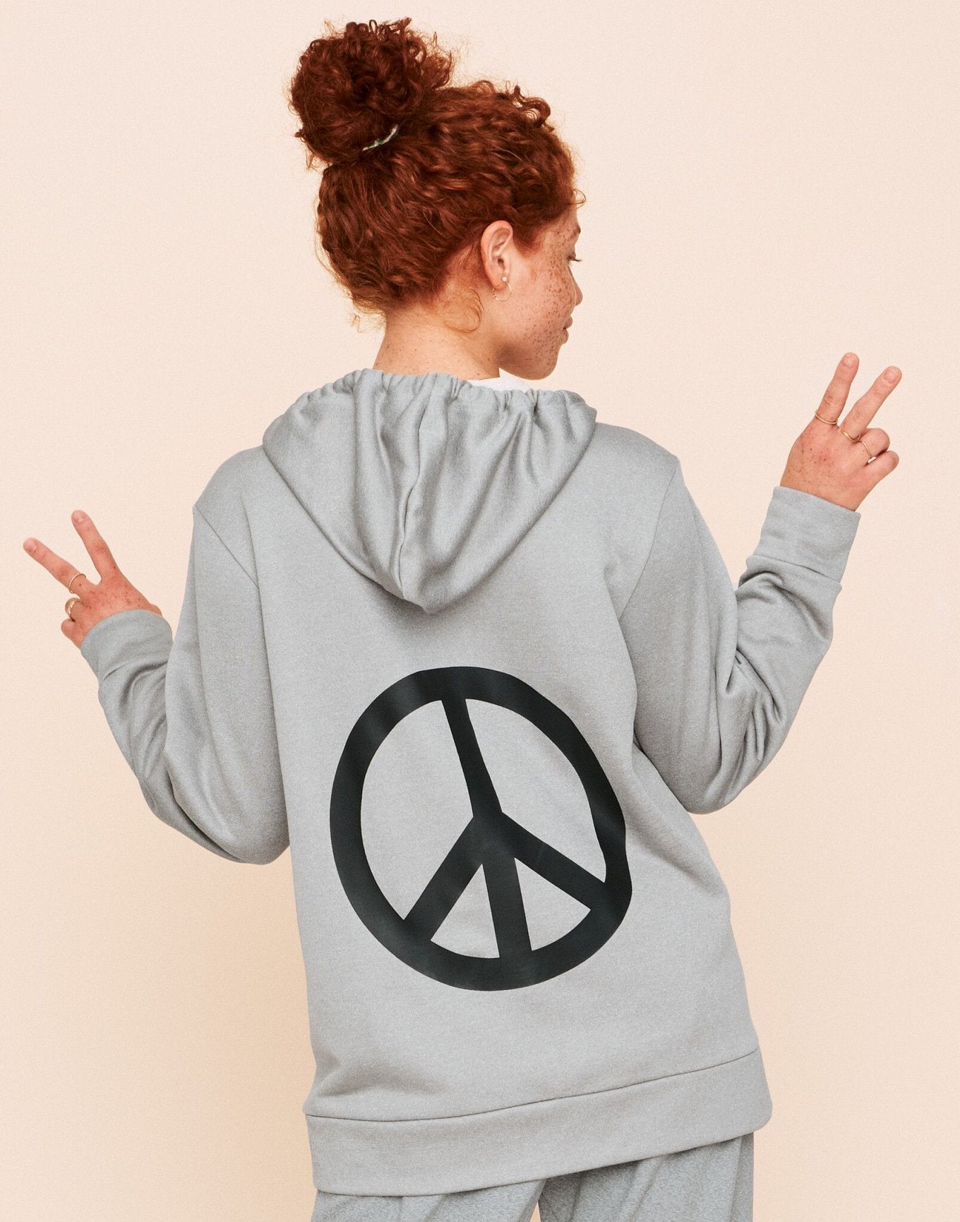 Earth Republic Faye Hooded Pullover Hoodie in color Oyster Mushroom Marl and shape hoodie
