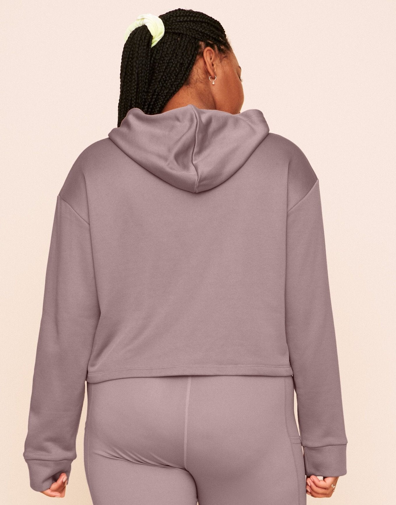 Earth Republic Myah Escape Luxe Hoodie Cropped Hoodie in color Deauville Mauve and shape hoodie