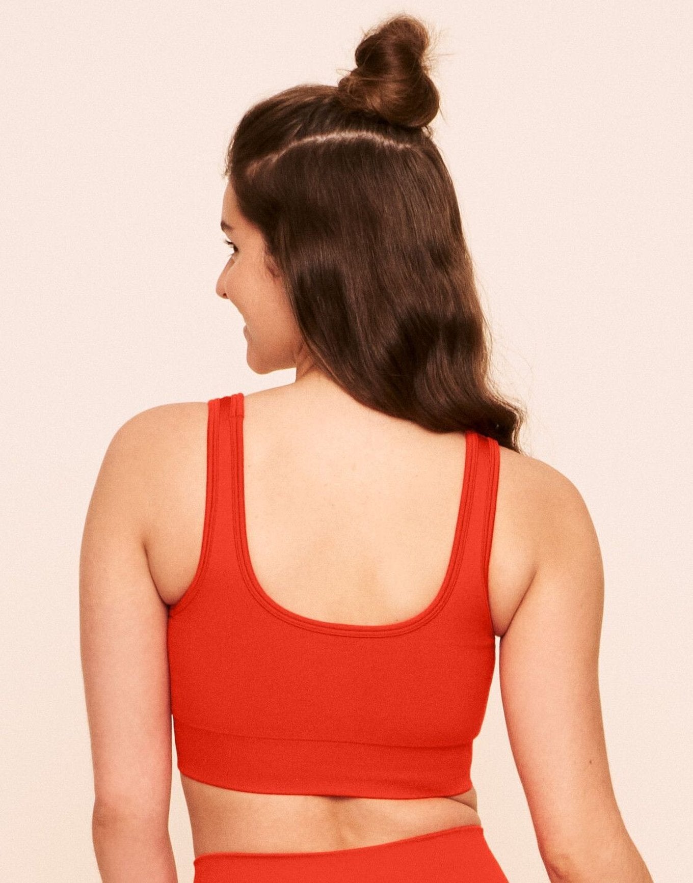 Earth Republic Maeve Ombre Sports Bra Sports Bra in color Solid 05 - Ombre Red and shape sports bra